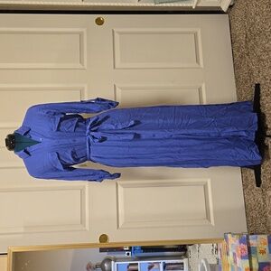 Lush Collared Button Up Dress with Tie